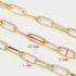 16.4 Feet Aluminum Oval Light Gold Chains for Jewelry Making Unwelded Textured Paperclip Link Cable Chain Roll Necklace Chains Bulk with Lobster C...