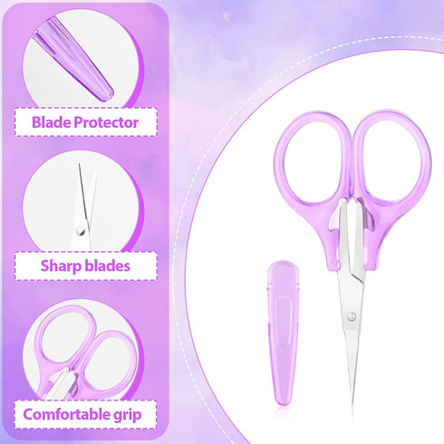 2 Pack Small Sewing Scissors Stainless Steel Crafting Scissors Sharp Scissors with Cover, Precision Portable Scissors for Embroidery Quilting Sewi...