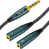 Headset Adapter, 3.5mm Headphone Mic Splitter CTIA TRRS Male to Dual TRS Female Y Audio Microphone Splitter Cable for Gaming Headset to PC, Laptop...