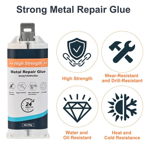 Metal Repair Glue(80g*3), AB Glue Casting Repair Glue for Metal, Waterproof Sealant Metal Glue, Professional Grade Metal to Metal Glue Heavy Duty ...