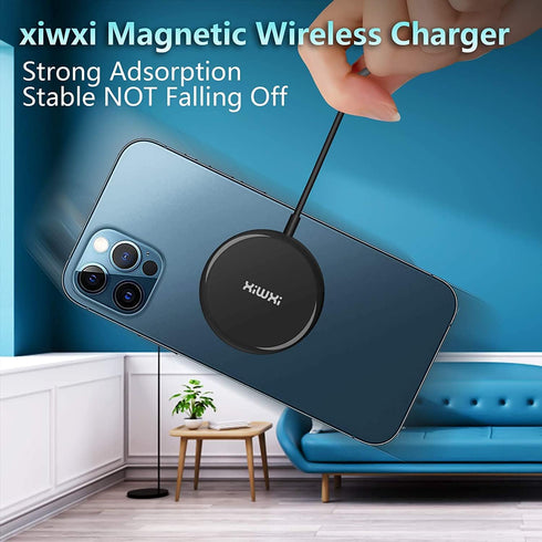xiwxi 15W Fast Magnetic Wireless Charger Compatible with MagSafe Charger, Wireless Charging Pad for iPhone 14/14 Plus/14 Pro/14 Pro Max iPhone 13 ...