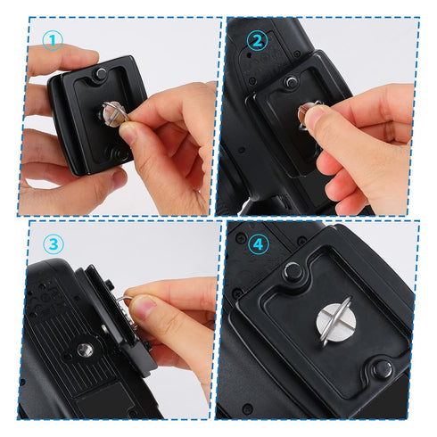 5 Pcs 1/4" Camera Tripod Screw, Stainless Steel Thread D-Ring Camera Screws, Quick Release Camera Screw for Camera Tripod Monopod QR Plate...