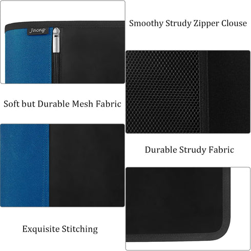 Zipper Binder 1.5 Inch Round 3-Ring Binder, Zippered Grip Pockets Storage Bag Business Office Supplies for Men Women Blue...