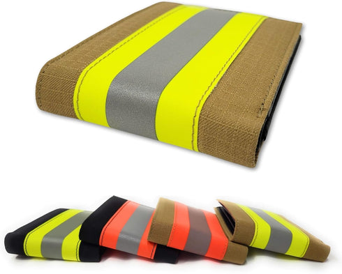 Firefighter Wallet Bifold Original Turnout Bunker Gear Fabric (Beige & Orange)...