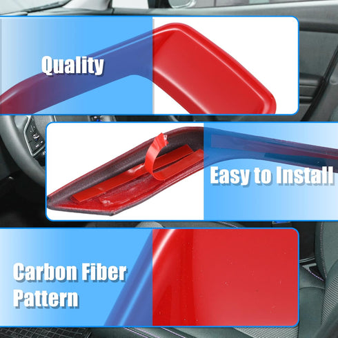 X AUTOHAUX 3pcs ABS Plastic Red Interior Steering Wheel Cover Trim Set for Subaru Forester Ascent 2019-2021 Inner Decoration Auto Accessories...