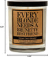 Best Friends Candle Gifts, Every Blonde Needs a Brunette Best Friend - Funny Friendship Candle Gifts for Women, Roommate, Inspirational, Birthday,...