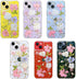 Abbery Designed for iPhone 14 Plus Case Sparkly Pink Flower Design Cute Clear Glitter Soft Silicone Real Dried Pressed Floral Aesthetic Phone Cove...
