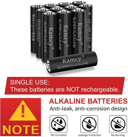 Alkaline AA Batteries, 1.5V High-Capacity Double A Batteries 12 Pack, Double A Battery with Long-Lasting Power, All-Purpose AA Batteries 12 Pack f...