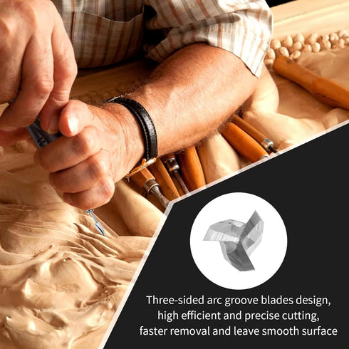 Wood Carving Tools for Rotary Tool, 10Pcs Engraving Drill Accessories Bit Wood Crafts Grinding Woodworking Tool with 1/8” Shank-DIY Wood Carving T...