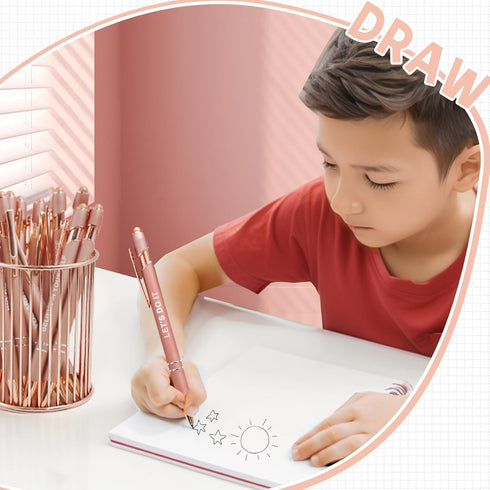 Stylus Pens for Touch Screens, 12 Pack Rose Gold Inspirational Pens, 1.0mm Medium Point BallPoint Pens, Cute Pens Nurse Gifts Office Supplies for ...