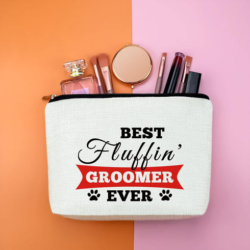 Thank You Gift Dog Groomer Gift for Women Pet Groomer Gift for Dog Stylist Makeup Bag Dog Hairdresser Cosmetic Bag Dog Groomer Gift for Dog Groomi...