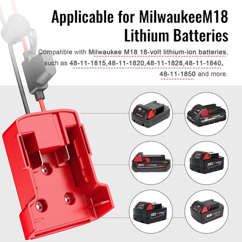 2 Packs Power Wheels Adapter for Milwaukee M18 Battery Adapter Power Wheels Battery Converter Kit with Fuse & Switch & Wire Terminals & 12 AWG Wir...