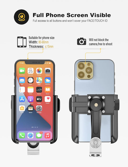 Motorcycle Phone Mount, 1S Quick Release Anti Shake Motorbike Phone Holder for 3.5-7.0 Inch Smartphone for Motorcycle Mirror Phone Mount with 360°...