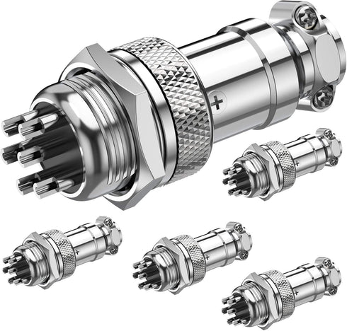 GX16 6 Pins Panel Metal Mount Circular Metal Aviation Connector Adapter Male Female Plug Socket (5 Pcs)...