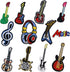 Antrix 12 Packs Iron on Music Guitar Headset Patches, Hip Hop Rock Music Style Embroidery Iron on Sewing on Applique Patches for DIY Rockers Singe...