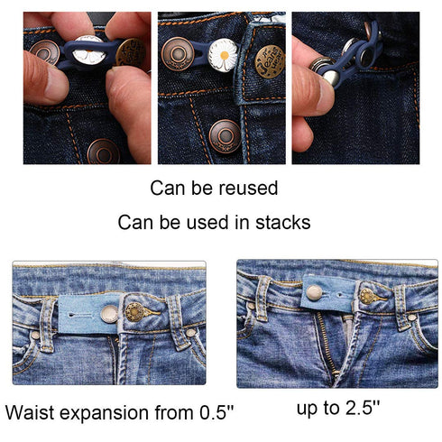 6 Pack Waist Extenders, Premium Button Extender for Pants, Pants Extender for Maternity, Adjustable Buttons Extender for Men and Women, Waistband ...
