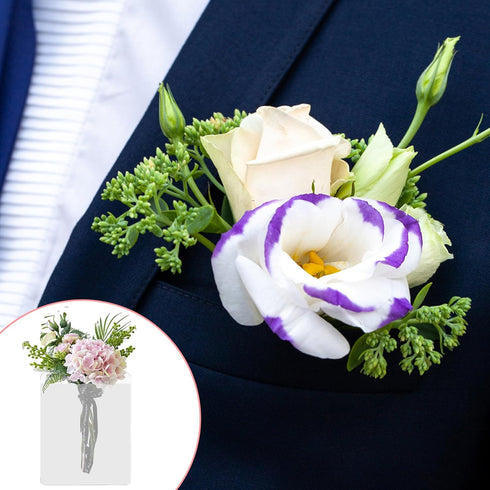 30Pcs Pocket Boutonniere Plastic Sleeve, Transparent Boutonniere Pocket Holder Square Boutonniere, Boutonniere Supplies Clear Plastic Sleeves for ...