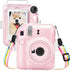 MUZIRI KINOKOO Clear Case for Fujifilm Fuji Instax Mini 12/Polaroid Mini 12 Camera - Hard PVC Protective Case Bag Transparent with Back Photo Pock...