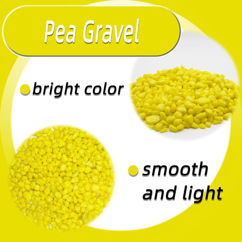 Yellow Pebbles for Crafts, 0.9 Pound Natural Polished Aquarium Gravel, Decorative Pebbles for Indoor Plants, Turtle Tank, Vase, Succulents Cactus,...