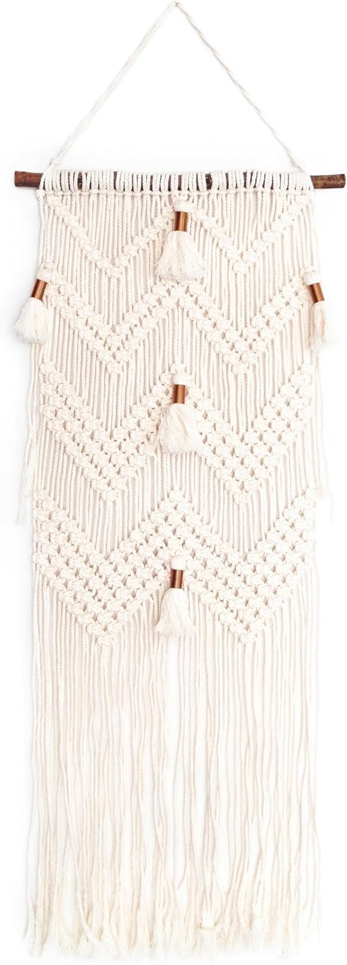 SOLID OAK Macrame Wall Hanger Kit - Chevrons & Tassels...