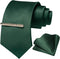 RBOCOTT Solid Color Tie and Pocket Square with Tie Clip Sets...