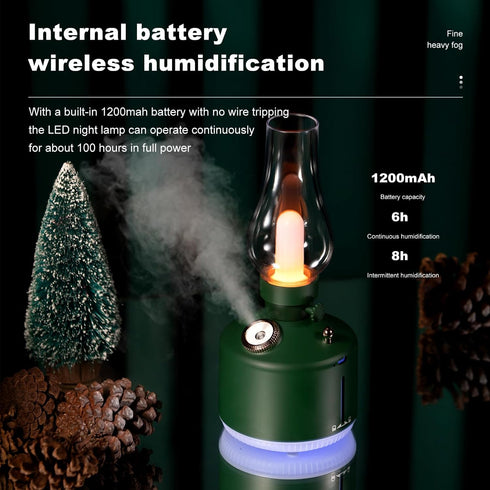 Green Time Lamp Humidifier?Adjustable Gradient Ambient Lighting?One-Button Timing, Two Spray Modes.Humidifiers for Bedroom,Baby Nursery, Plants....