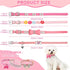 9 Pieces Pink Rhinestones Dog Collar PU Leather Girl Puppy Collars Bling Crystal Cat Dog Collar with Bow Bone Heart Flower for Pets Dogs Cats Coll...