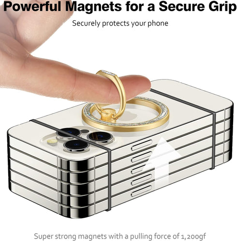 Allengel Compatible with MagSafe iPhone Ring Grip Holder, Magnetic Phone Ring Holder with Finger Ring Kickstand for iPhone 15, 14 Pro Max, 14 Pro,...