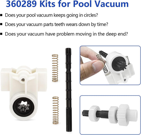 360289 Left Drive Kit Pool Cleaner Replacement Parts Bearings for Pentair Kreepy Krauly Rebel & Kreepy Krauly Warrior Pool Automatic Suction Clean...