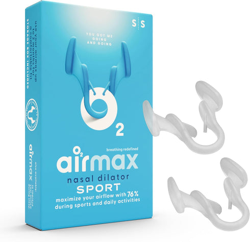 Airmax Sport Nasal Dilator - Breathing aids for Working Out - Small - Vacation Essentials - Fitness, Running, Pilates - Gym Equipment - Transparen...