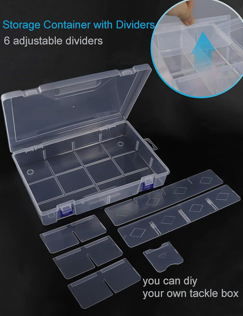 Beoccudo Tackle Box Beads Organizer Tackle Boxes with Dividers Plastic Storage Large 10 Grids Box Jewelry Compartment Container...