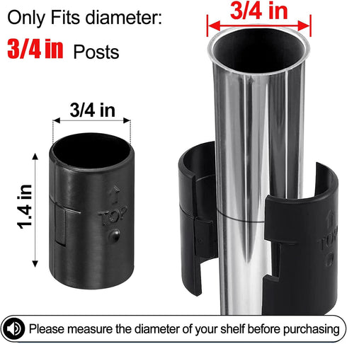 24 Pcs 3/4" Wire Shelving Post Clips, 12 Pairs of Plastic Shelf Locking Clips, Shelving Sleeves Replacements, Wire Shelving Accessories Parts, Com...