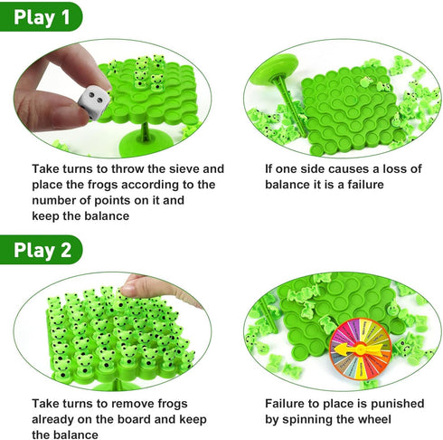 Frog balance Game?Balance Board Game?Two-Player Balanced Tree Board Game, Montessori Frog Balance Tree Educational Toys, Children Desktop Game Gif...