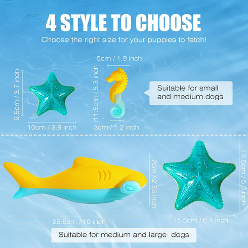 Dog Toy Floating Luminous, Squeaky Dog Toy, Glow in The Dark (Hammerhead Shark)...
