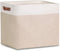 DULLEMELO Large Collapsible Storage Basket/Bin with Sturdy Leather Handles, Fabric Organizer Bin for Storage Clothes, Toys, Books, Office, Bedroom...