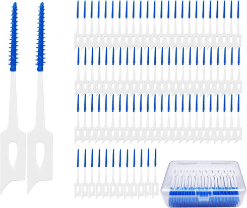 220Pcs Dual-Use Interdental Brushes Soft Silicone Dental Picks Toothpicks Between Teeth Gum, Flossing Toothpick Brush for Cleaning Orthodontic Wir...