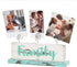 JACKCUBE DESIGN Multi-Photo Display Boho Tabletop Decor Wooden Double Side Memos, Cards, Gallery Display Block with 3 Wire Clips, Desktop Freestan...