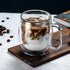 Glass Coffee Mug, 8.5 oz Double Walled Insulated Cup Heat-resistant for Tea Coffee Latte Cappuccino Espresso Iced Tea Dishwasher & Microwave Safe,...