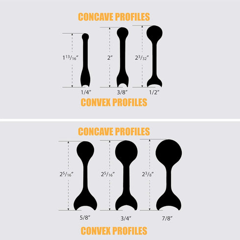 Fulton 6 Piece 12 Profile Double Ended Contour Sanding Grip Set for Concave & Convex Profile Sanding. Large Size Grip Pads with Profiles. Crown Mo...