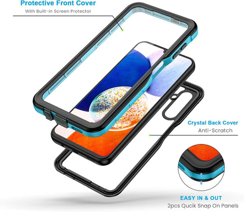 Lanhiem Samsung Galaxy A14 5G Case, IP68 Waterproof Dustproof Case with Built-in Screen Protector, Rugged Full Body Heavy Duty Shockproof Protecti...
