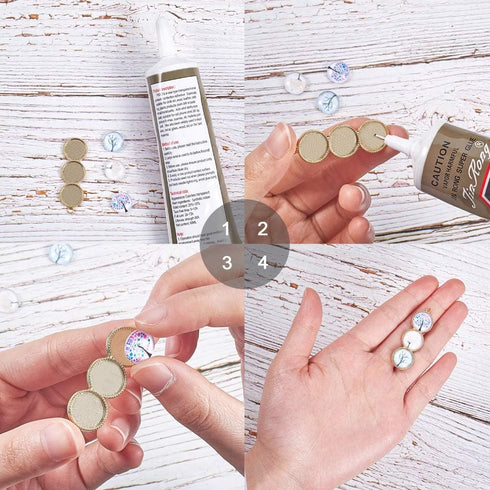 PH PandaHall 40 Sets 3-Consecutive Earring Blanks, 40pcs 8 Colors Round Earring Bezel Trays Backs Base Blank, 120pcs Glass Cabochon Dome Tiles and...