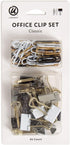 U Brands Classic Clips Set, Office Supplies, Black and White with Gold, Office Supplies, Paper and Binder Clips, 80 Count...
