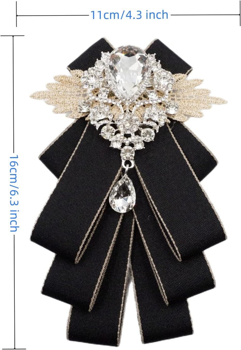 christmas bow ties for men self tie jabot collar brooch pins fashion PreTied Neck Tie Bow Tie rhinestone brooch for groom...