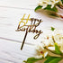 Happy Birthday Cake Topper for Birthday Party Decorations - Mirror Gold Acrylic...