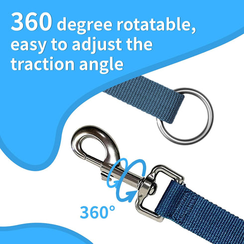 Blue Dog Collar and Leash Set, Breathable Bamboo Fiber Adjustable Dog Collar and 4Ft Dog Leash for Medium Dog Daily Walking...