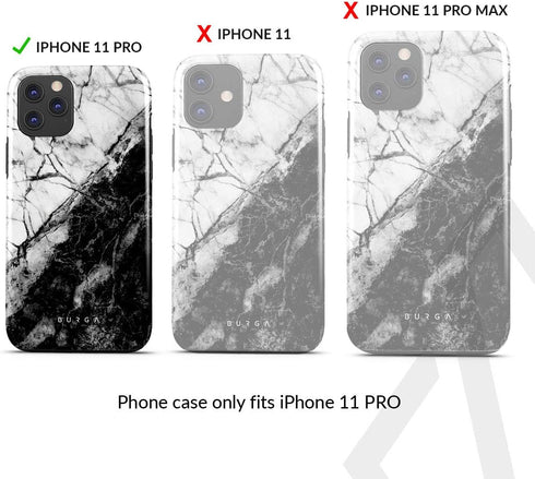 BURGA Phone Case Compatible with iPhone 11 PRO - Hybrid 2-Layer Hard Shell + Silicone Protective Case -Fatal Contradiction Black and White Marble ...