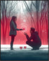 Posterizer 1 pcs-Valentine's Day proposal in a snowy park cute poster -1-Romantic Art-Holiday Poster Collection-Gift for Couples boyfriend girlfri...