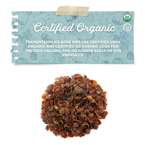 Fermentaholics Rose Hips – 4 oz – USDA Certified Organic Dried Herb – Ideal for Kombucha Secondary Fermentation...