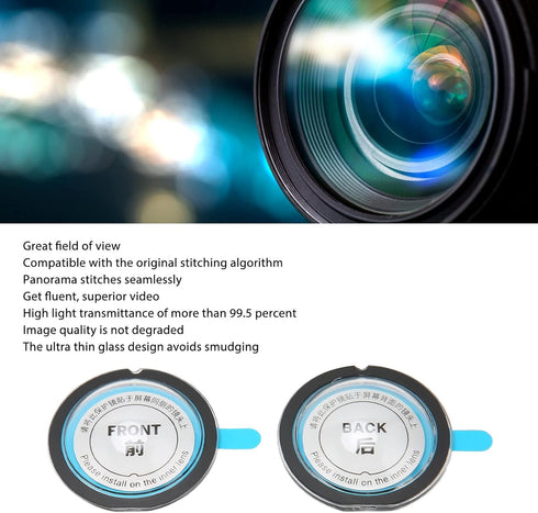 Camera Lens Guard PC Protective Cover, Dual Lens Guards, Adhesive Lens Mirror for Insta360 X3 Panoramic Camera...