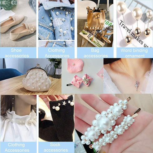PH PandaHall 1100pcs Undrilled Pearl Beads No Holes White Pearl Beads 2.5/3/4/5/6/8mm Mini Bead Vase Filler Faux Pearls for Wedding Nail Table Sca...